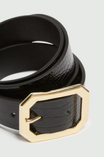 Bella Crocodile-print Belt