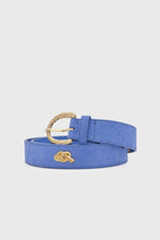 Blue Suede Rope Buckle Belt