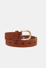 Cut It Out Heart Belt Suede/Leather - Cognac
