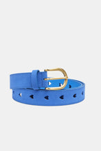Cut It Out Heart Belt Suede/Leather - Blue Wave