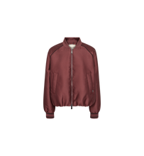 Burgundy Satin Bomber Jacket