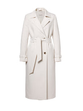 Cream Belted Tailored Coat