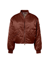 Satin Bomber Jacket - Brown
