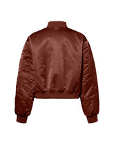 Satin Bomber Jacket - Brown