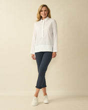 White Popover Collared Blouse