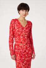 Mila Top - Red Tulip Fever