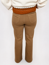 Camel High-Rise Flare Jeans