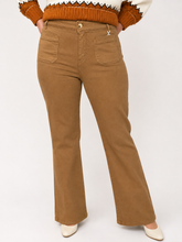 Camel High-Rise Flare Jeans