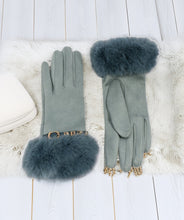 Chiara Fur Cuff Gloves – Teal