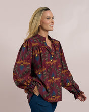 Tiger Print Blouse -Bordeaux