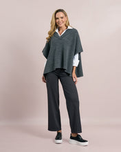 Gray Knitted Poncho Top