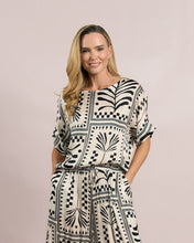 Decollage Graphic Print Top - Black & Cream