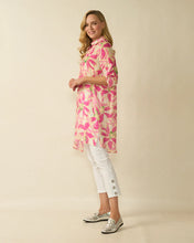 Printed Long Line Blouse / Dress - Fuchsia