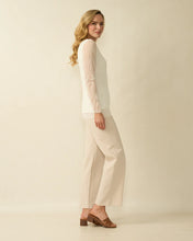 Mesh Sleeve Knit Top - White