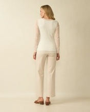 Mesh Sleeve Knit Top - White