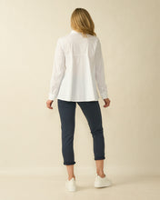 White Button-Through Peplum Shirt