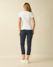 Petra Short Sleeved Stretch Round Neck T-Shirt - White