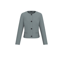 Fitted Basketweave Short Jacket - Dark Blue