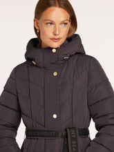 Chocolate Brown Hooded Belted Puffer Jacket