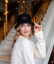 Black Satin Band Cloche Hat