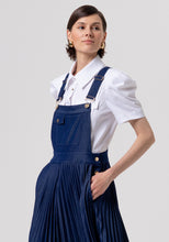 Denim Pleated Pinafore Dress