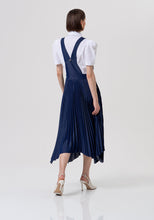 Denim Pleated Pinafore Dress