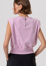 Sleeveless Top with Crystal Neckline