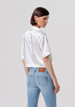 Satin Tie-Front Cropped Shirt