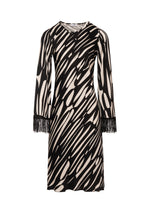 Abstract Print Fringe Midi Dress