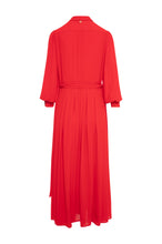 Pleated Belted Maxi Shirt Dress