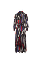 Abstract Print Belted Maxi Dress