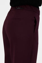 Pull-On Straight-Leg Trousers - Burgundy