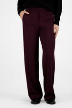 Pull-On Straight-Leg Trousers - Burgundy