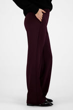 Pull-On Straight-Leg Trousers - Burgundy