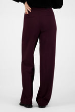 Pull-On Straight-Leg Trousers - Burgundy