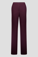 Pull-On Straight-Leg Trousers - Burgundy