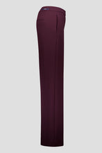 Pull-On Straight-Leg Trousers - Burgundy