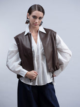 Chocolate Faux Leather Gilet
