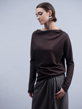 Chocolate Draped Boat Neck Top