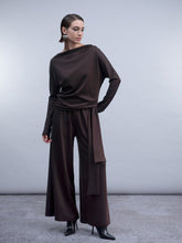 Chocolate Draped Boat Neck Top