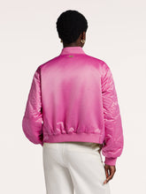 Satin Bomber Jacket - Cerise