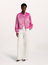 Satin Bomber Jacket - Cerise