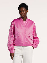 Satin Bomber Jacket - Cerise