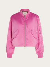 Satin Bomber Jacket - Cerise