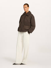 Chocolate Brown Quilted Borg Collar Jacket