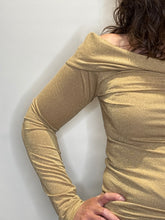 Gold Shimmer Bardot Top