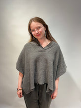 Gray Knitted Poncho Top