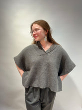 Gray Knitted Poncho Top