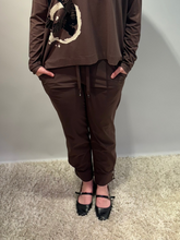 Tapered Trousers with Drawstring Waist - Cocoa