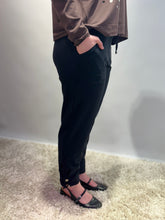 Tapered Trousers with Drawstring Waist - Black